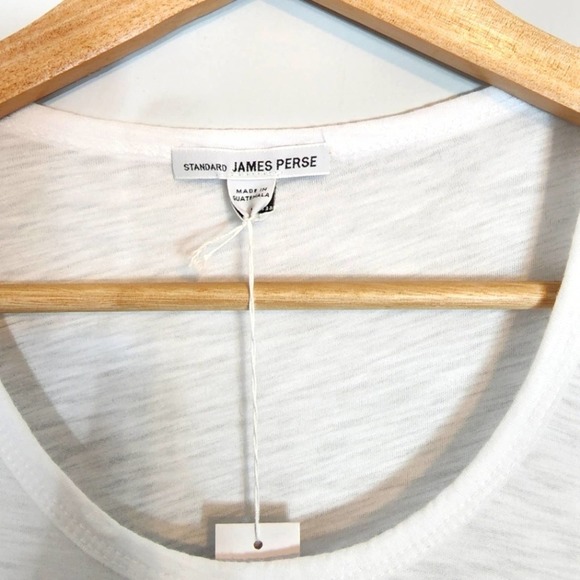 NWT James Perse White Rolled Sleeve Cotton Blend White T-Shirt Dress Size 2 or M - Picture 5 of 9